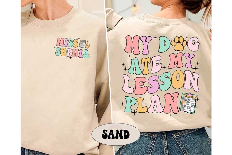 My Dog Ate My Lesson Plan Teacher Shirt, Funny Teacher Shirt, Teacher Life Dog Mom, Kindergarten Teacher Shirt, Teacher Appreciation Gift
