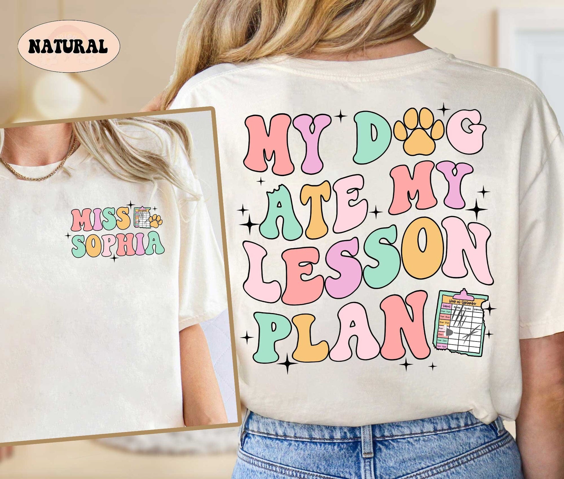 My Dog Ate My Lesson Plan Teacher Shirt, Funny Teacher Shirt, Teacher Life Dog Mom, Kindergarten Teacher Shirt, Teacher Appreciation Gift
