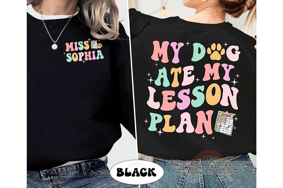 My Dog Ate My Lesson Plan Teacher Shirt, Funny Teacher Shirt, Teacher Life Dog Mom, Kindergarten Teacher Shirt, Teacher Appreciation Gift