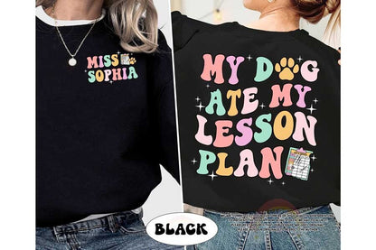 My Dog Ate My Lesson Plan Teacher Shirt, Funny Teacher Shirt, Teacher Life Dog Mom, Kindergarten Teacher Shirt, Teacher Appreciation Gift