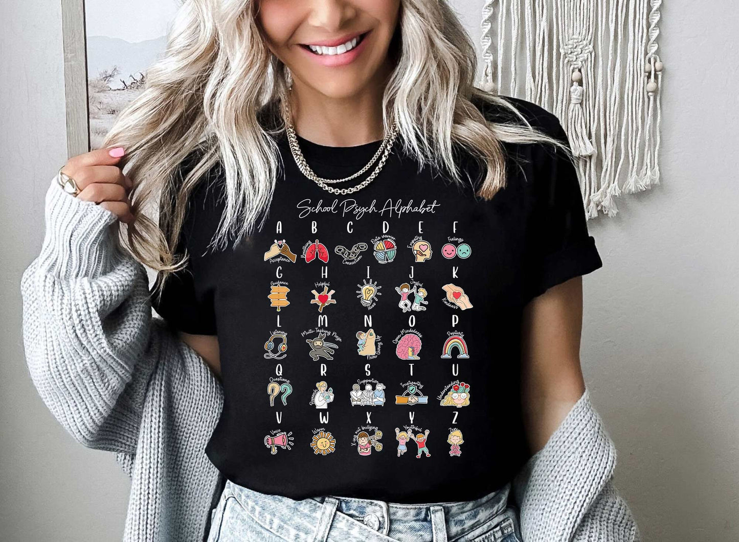 School Psychologist Alphabet Shirt, School Psych Shirt, School Psych Gift, Psychology Mental Health Shirt, School Psych Appreciation Gift