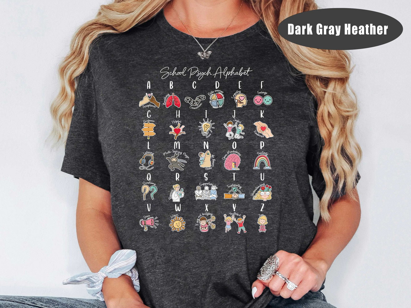 School Psychologist Alphabet Shirt, School Psych Shirt, School Psych Gift, Psychology Mental Health Shirt, School Psych Appreciation Gift