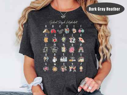 School Psychologist Alphabet Shirt, School Psych Shirt, School Psych Gift, Psychology Mental Health Shirt, School Psych Appreciation Gift