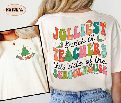 Teacher Christmas Shirt, Jolliest Bunch Of Teacher, Christmas Teacher Sweatshirt, Teacher Crew, Funny Teacher Shirt, Christmas Teacher Gift