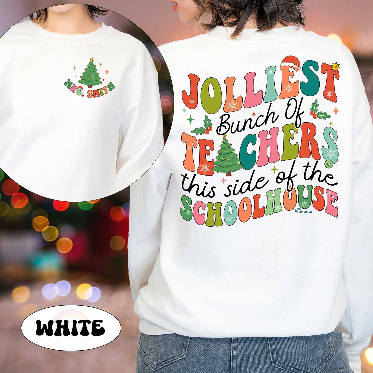 Teacher Christmas Shirt, Jolliest Bunch Of Teacher, Christmas Teacher Sweatshirt, Teacher Crew, Funny Teacher Shirt, Christmas Teacher Gift