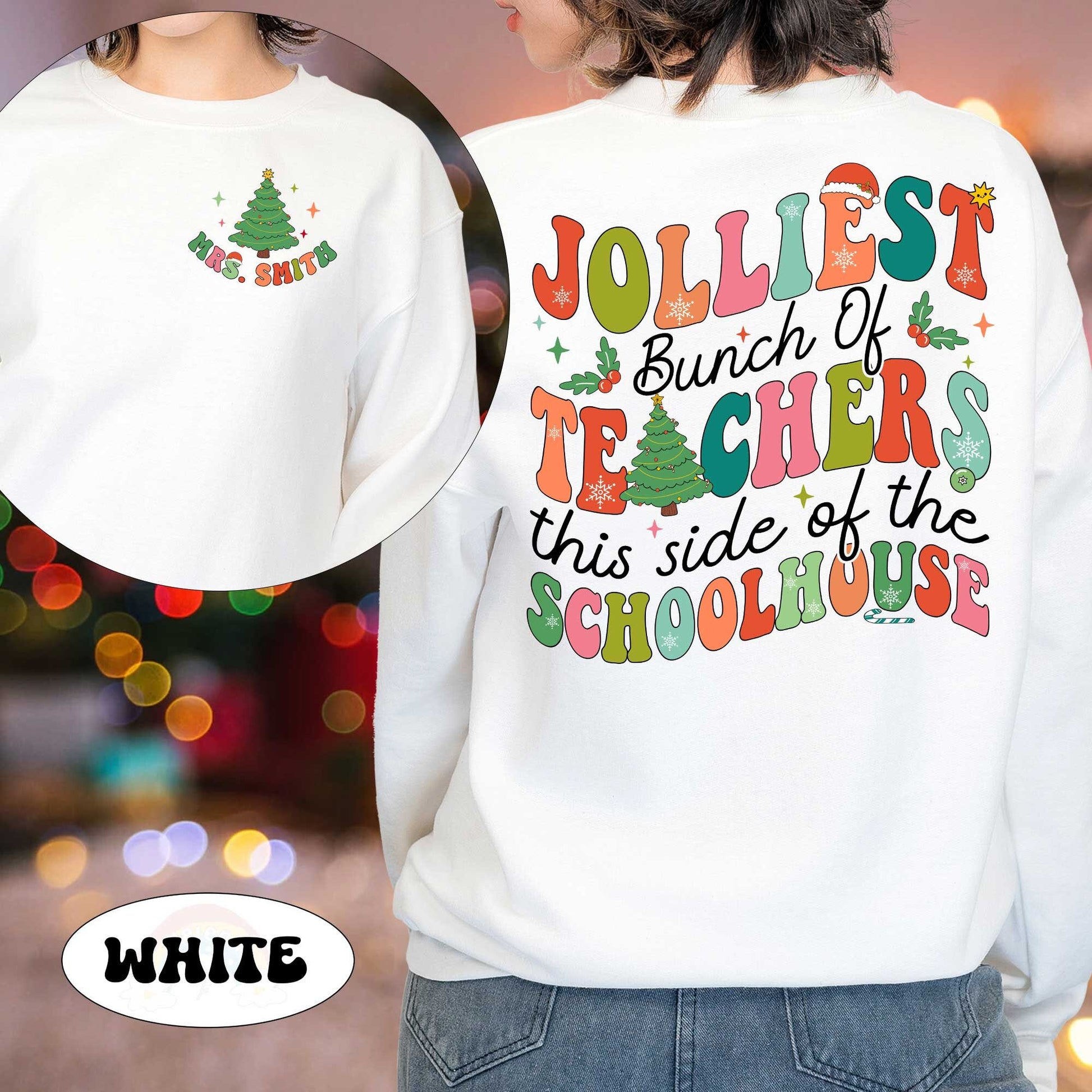 Teacher Christmas Shirt, Jolliest Bunch Of Teacher, Christmas Teacher Sweatshirt, Teacher Crew, Funny Teacher Shirt, Christmas Teacher Gift