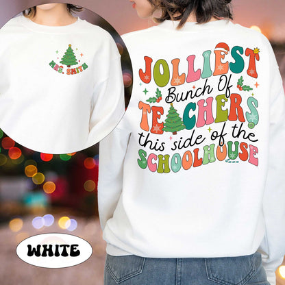 Teacher Christmas Shirt, Jolliest Bunch Of Teacher, Christmas Teacher Sweatshirt, Teacher Crew, Funny Teacher Shirt, Christmas Teacher Gift