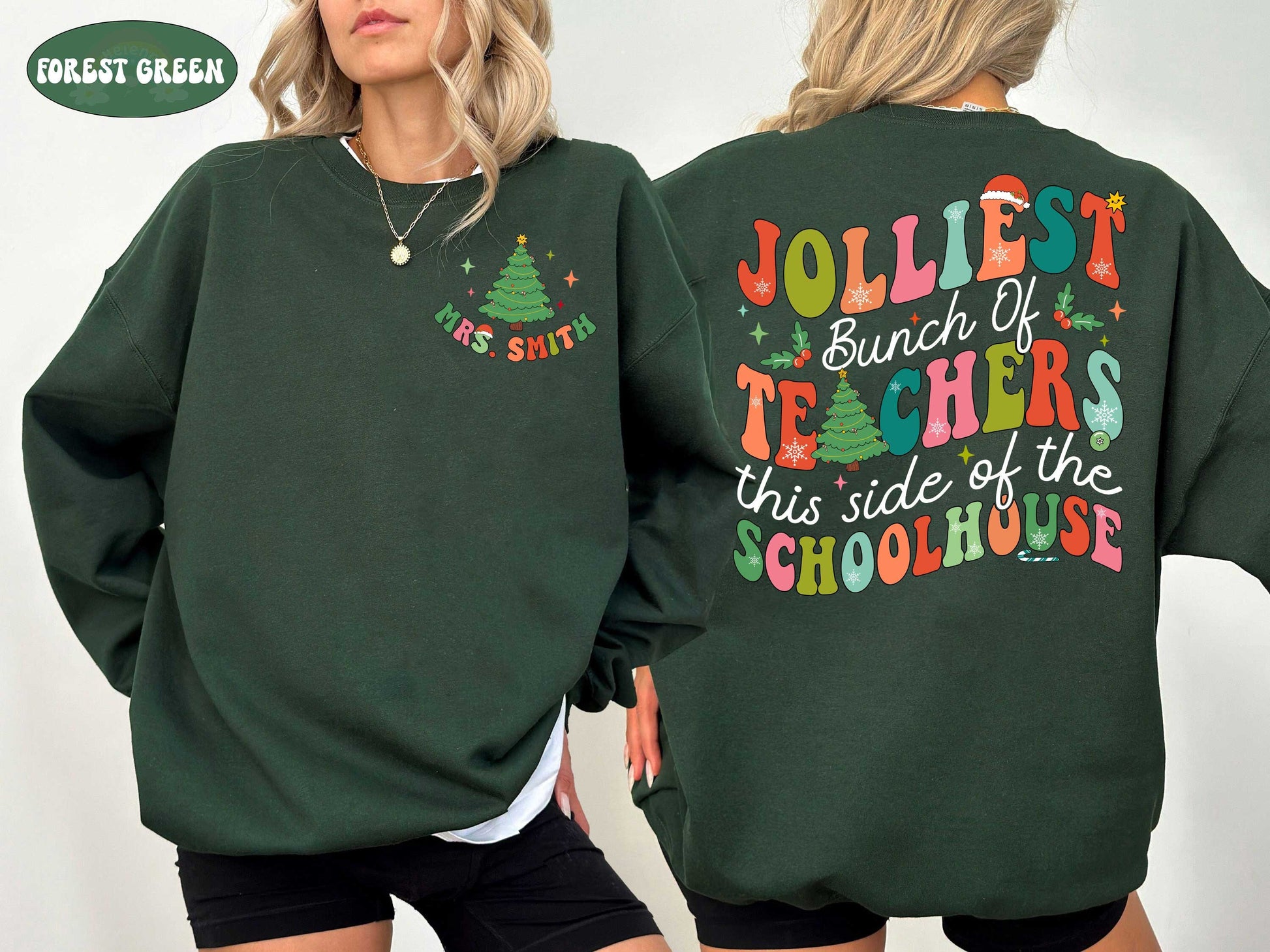 Teacher Christmas Shirt, Jolliest Bunch Of Teacher, Christmas Teacher Sweatshirt, Teacher Crew, Funny Teacher Shirt, Christmas Teacher Gift