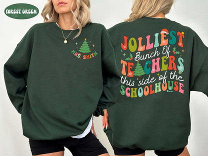 Teacher Christmas Shirt, Jolliest Bunch Of Teacher, Christmas Teacher Sweatshirt, Teacher Crew, Funny Teacher Shirt, Christmas Teacher Gift