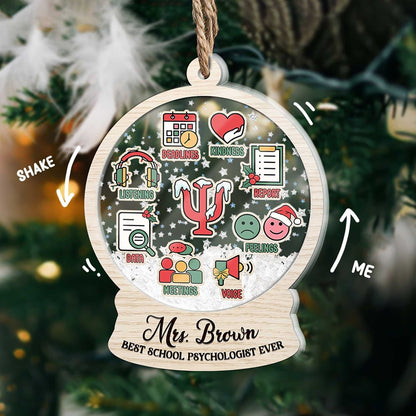 Thank You School Psychologist Ornament, School Psych Shaker Ornament Keepsake, Custom Christmas Gifts For School Psych, School Psych Gift