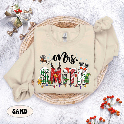 Personalized Teacher Christmas Shirt, Christmas Teacher Sweatshirt, Custom Teacher Gift, Merry Christmas Teacher, Teacher Christmas Gift