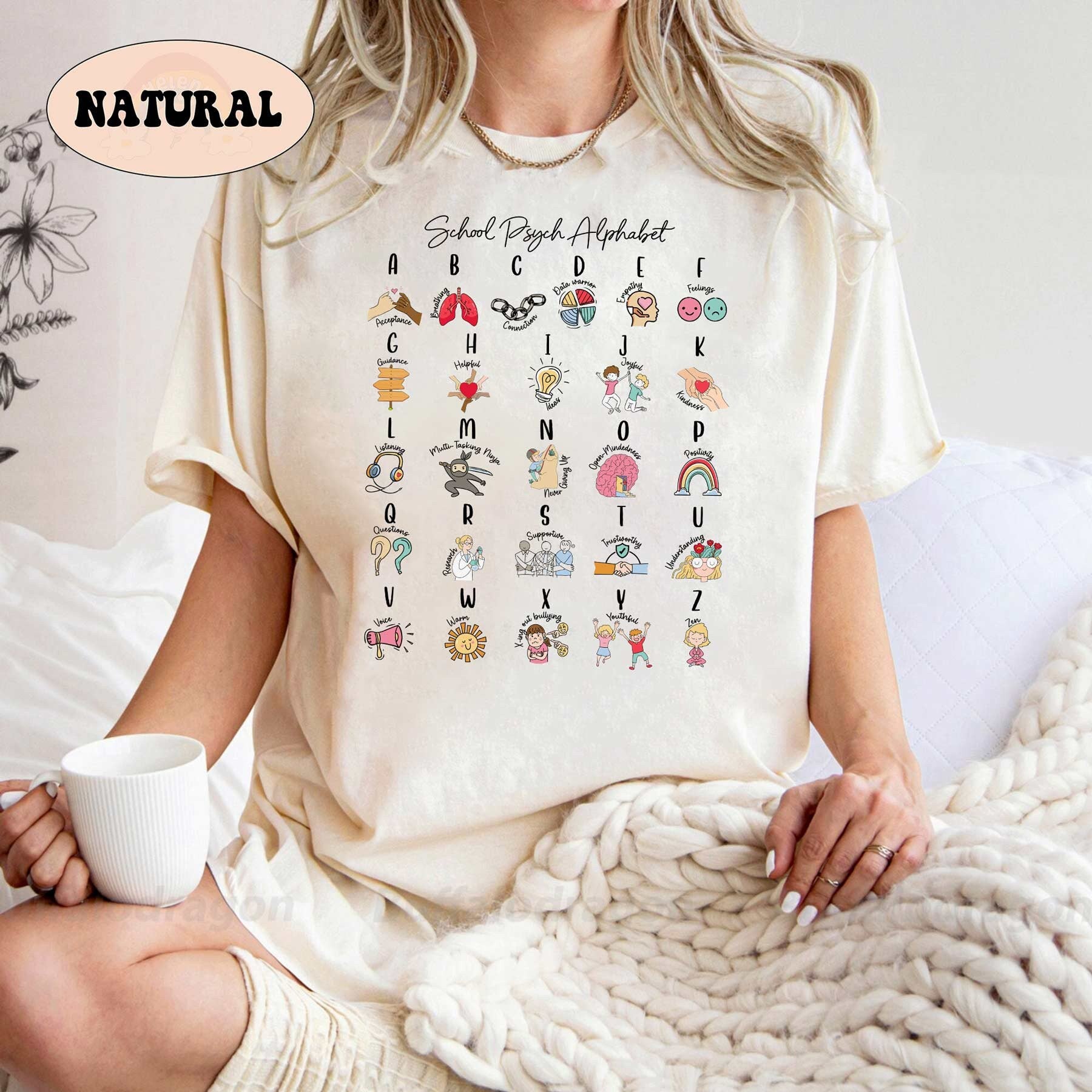 School Psychologist Alphabet Shirt, School Psych Shirt, School Psych Gift, Psychology Mental Health Shirt, School Psych Appreciation Gift