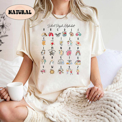 School Psychologist Alphabet Shirt, School Psych Shirt, School Psych Gift, Psychology Mental Health Shirt, School Psych Appreciation Gift