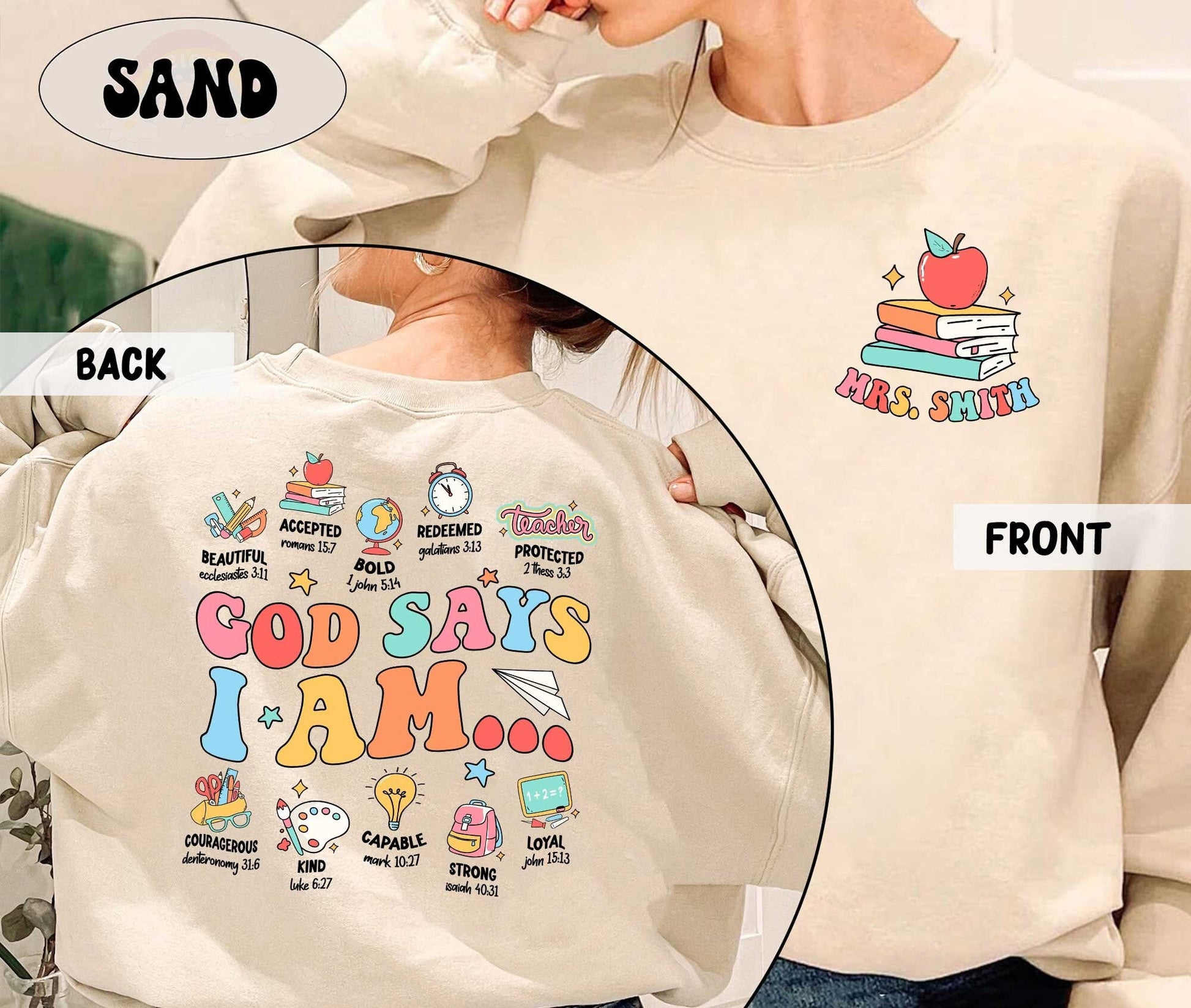 Teacher Shirt, God Says I am Teacher, Personalized Teacher Shirt, Teacher Bible Verse Shirt, Teacher Life Shirt, Teacher Appreciation Gift