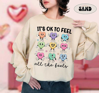 School Counselor Valentine Shirt, Feel All The Feels, Valentines Day School Psychologist Counselor Team, Mental Health Valentine Shirt