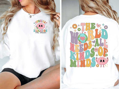 The World Needs All Kinds Of Minds Special Educations Shirt, Neurodiversity Shirt, SPED Teacher Shirt, Acceptance Shirt, SPED Teacher Gift