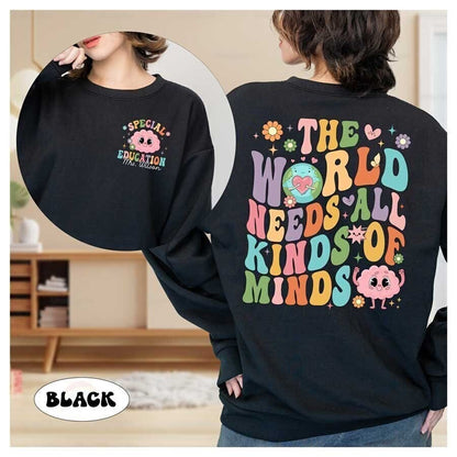 The World Needs All Kinds Of Minds Special Educations Shirt, Neurodiversity Shirt, SPED Teacher Shirt, Acceptance Shirt, SPED Teacher Gift