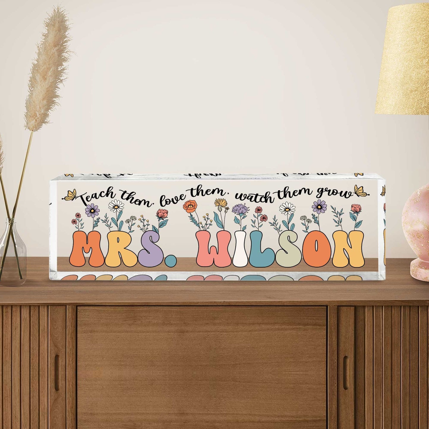 Personalized Teacher Name Plate, Custom Name Teacher Acrylic Desk Sign, Custom Teacher Gifts, Teacher Appreciation Gifts, Gift For Teacher