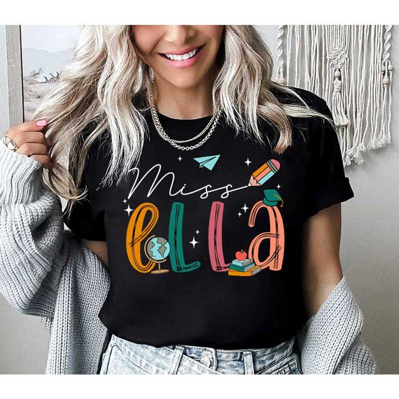 Teacher Shirt, Personalized Teacher Shirt Sweatshirt, Custom Teacher Name Shirt, Kindergarten Teacher Squad Shirt, Teacher Appreciation Gift