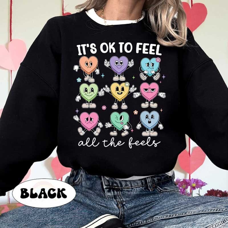 School Counselor Valentine Shirt, Feel All The Feels, Valentines Day School Psychologist Counselor Team, Mental Health Valentine Shirt