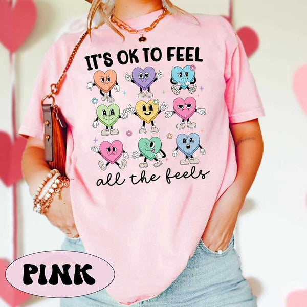 School Counselor Valentine Shirt, Feel All The Feels, Valentines Day School Psychologist Counselor Team, Mental Health Valentine Shirt