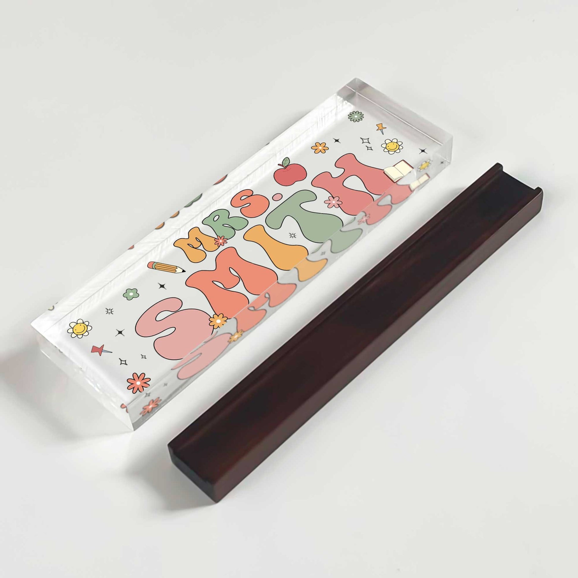 Personalized Teacher Desk Name Plate, Custom Teacher Acrylic Name Sign, Custom Teacher Gifts, Gift For Teacher, Teacher Appreciation Gift