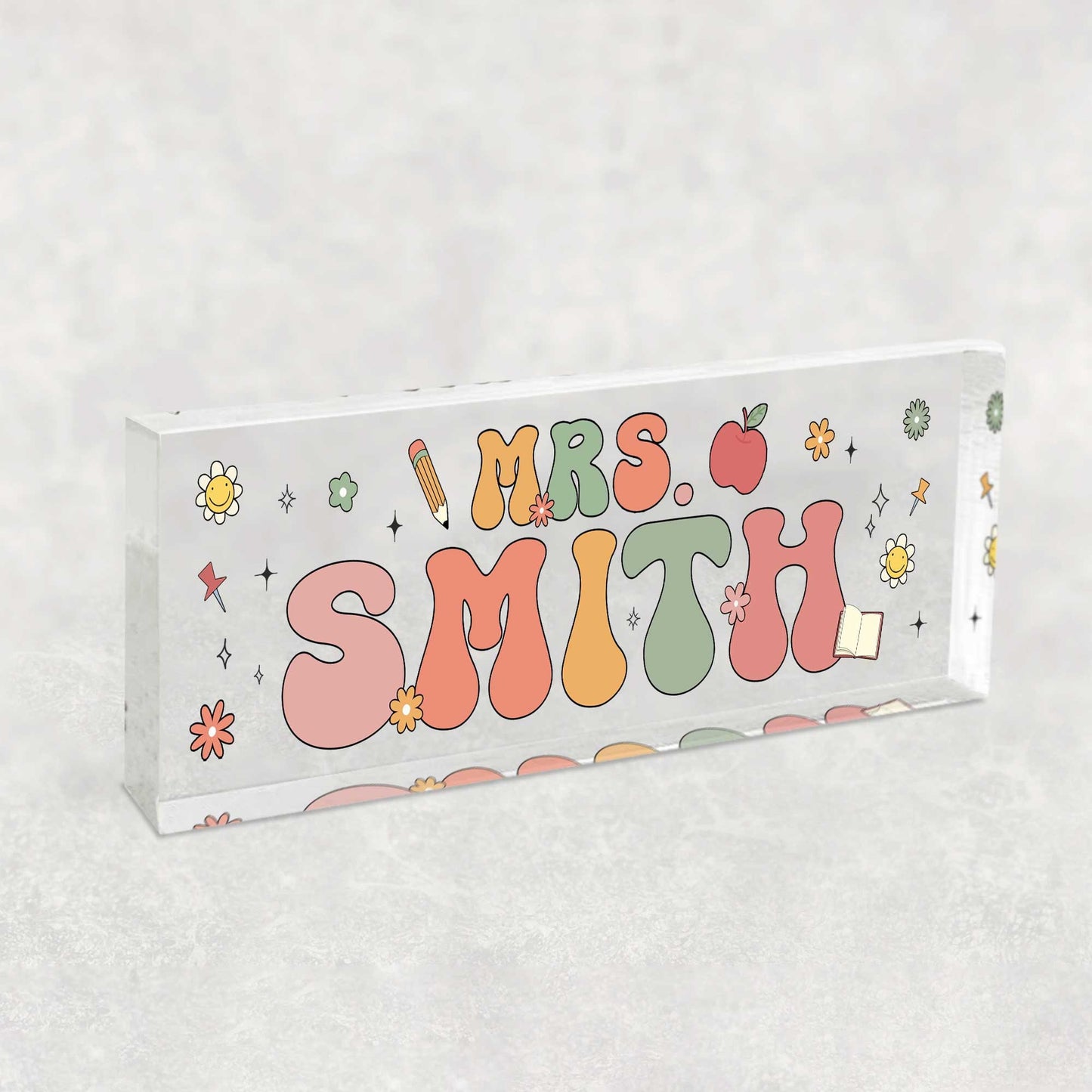 Personalized Teacher Desk Name Plate, Custom Teacher Acrylic Name Sign, Custom Teacher Gifts, Gift For Teacher, Teacher Appreciation Gift