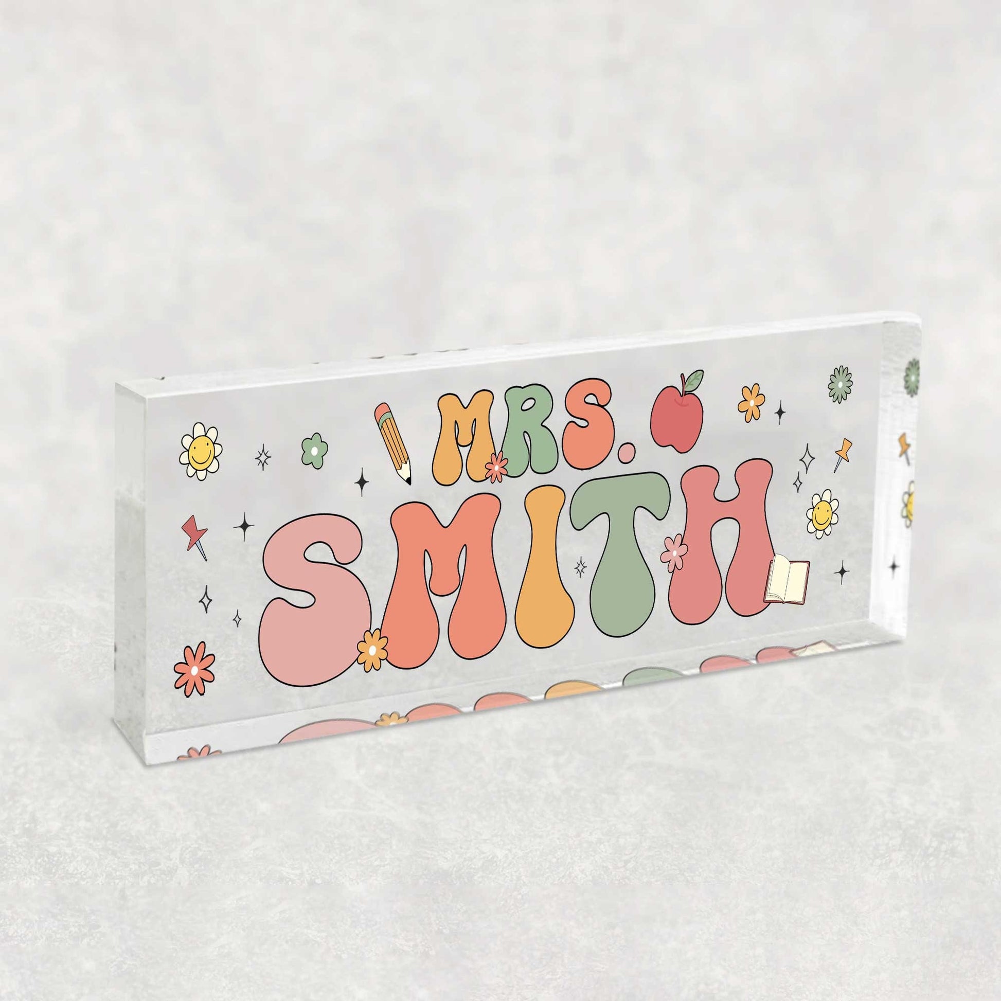 Personalized Teacher Desk Name Plate, Custom Teacher Acrylic Name Sign, Custom Teacher Gifts, Gift For Teacher, Teacher Appreciation Gift