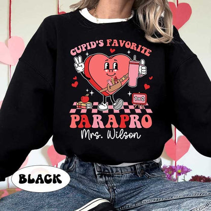 Paraprofessional Valentine Shirt, Personalized Parapro Valentines Day Shirt, Cupids Favorite Parapro, Teacher Aide, Parapro Valentines Gift