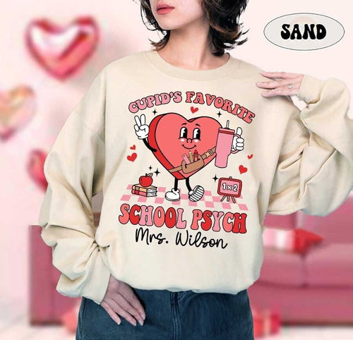 School Psychologist Valentine Shirt, Cupids Favorite School Psych Valentine Shirt, Valentines Day School Psych Sweatshirt, School Psych Gift