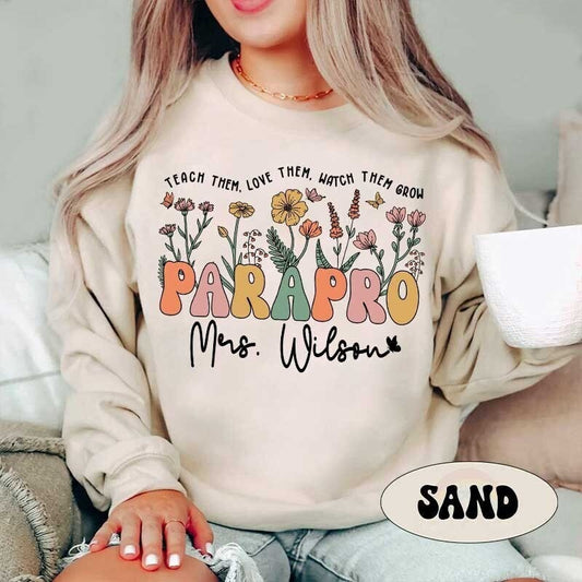 Personalized Paraprofessional Shirt, Custom Paraprofessional Shirt, Teach Them Love Them, Teacher Appreciation, Teacher Aide, Parapro Gift