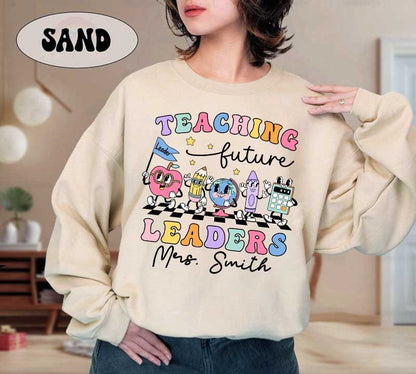 Teaching Future Leaders Shirt, Custom Teacher Sweatshirt, Kindergarten Teacher, Teacher Life, Retro Teacher Gift, Teacher Appreciation Gift