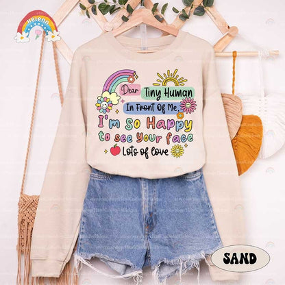Teacher Shirt, Happy To See Your Face Shirt, Dear Tiny Humans Shirt, Back To School Shirt, Kindergarten Teacher, Teacher Appreciation Gift