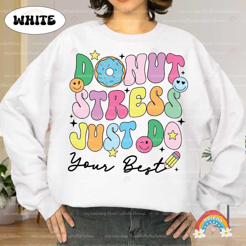 Teacher Shirt Test Day, Donut Stress Just Do Your Best, Retro Teacher Shirt, State Test Squad, Staar Testing Tee, Teacher Appreciation Gift