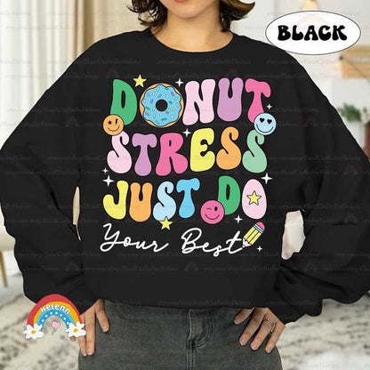 Teacher Shirt Test Day, Donut Stress Just Do Your Best, Retro Teacher Shirt, State Test Squad, Staar Testing Tee, Teacher Appreciation Gift