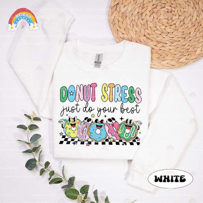 Teacher Test Day Shirt Donut Stress Just Do Your Best Shirt, Cute Teacher Testing Shirt, State Testing Shirt, Teacher Appreciation Gifts