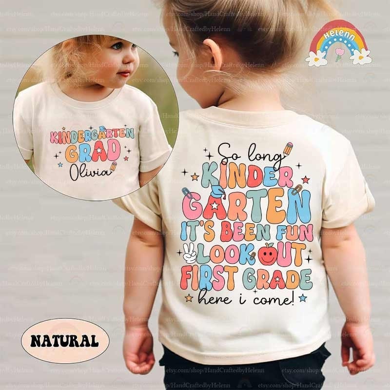 Last Day of School Shirt, Kindergarten Graduation Shirt, First Grade Shirt, Custom Grad Tshirt, Kindergarten Summer Shirt, Graduation Gift