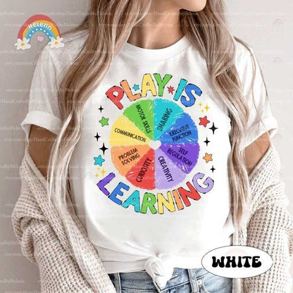 Teacher Shirt, Play Is Learning Teacher Tshirt, Teacher Life, Back To School, Kindergarten Teacher, Teacher Appreciation Gifts, Teacher Gift