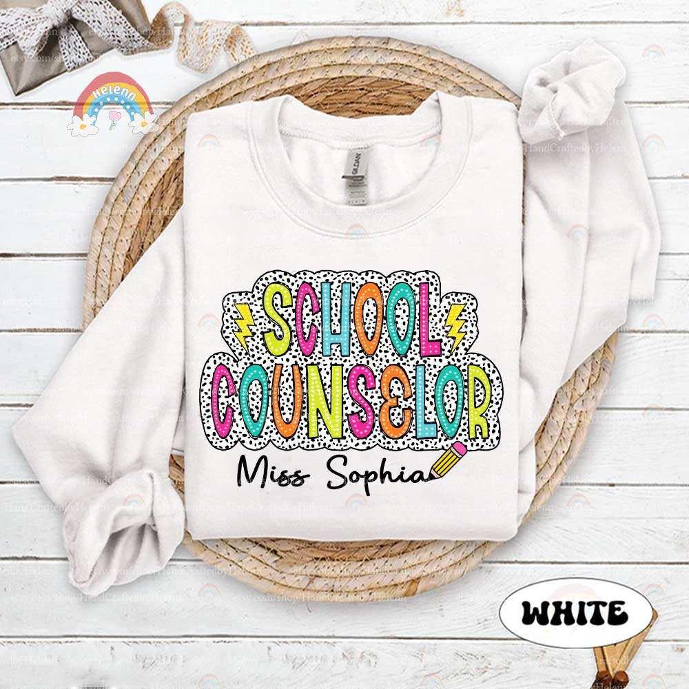 School Counselor Shirt, Personalized Counselor Shirt, Counselor Dalmatian Dot Shirt, Back To School, School Counselor Appreciation Gift