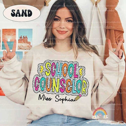 School Counselor Shirt, Personalized Counselor Shirt, Counselor Dalmatian Dot Shirt, Back To School, School Counselor Appreciation Gift