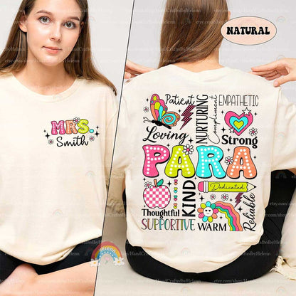 Bright and whimsical, this graphic highlights the word PARA in a rainbow of polka-dotted letters, complemented by a whimsical butterfly, a colorful heart, and an inspirational pencil.