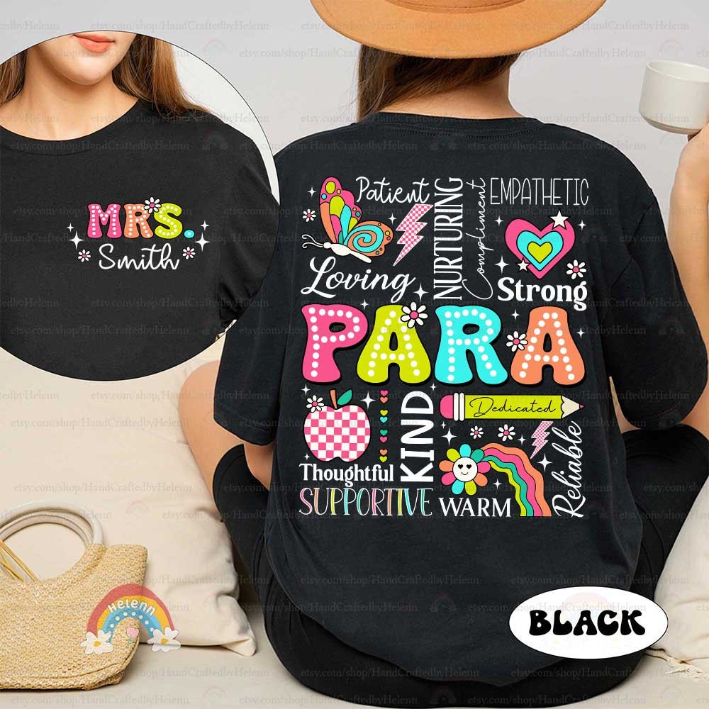 This festive graphic spells out PARA in a spectrum of cheerful colors and patterns, enhanced by a collection of fun and educational icons including an apple, a pencil marked Inspire, and a colorful rainbow.