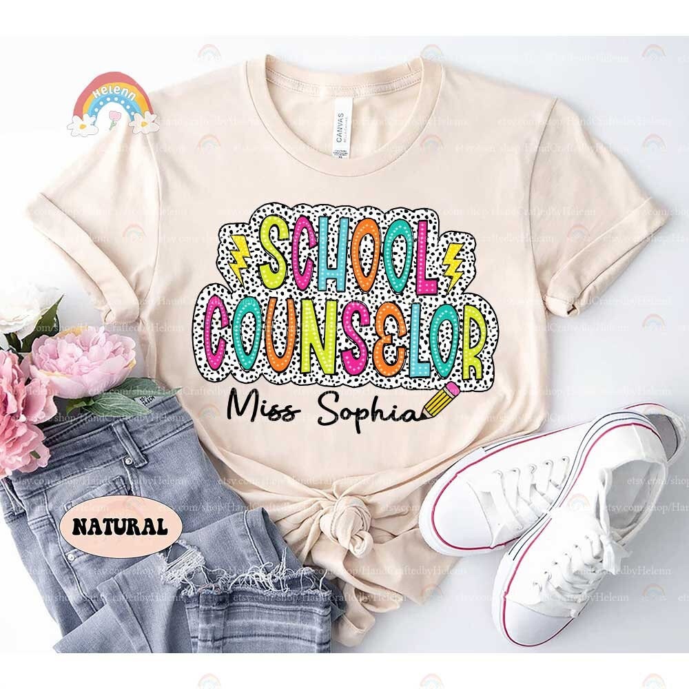 School Counselor Shirt, Personalized Counselor Shirt, Counselor Dalmatian Dot Shirt, Back To School, School Counselor Appreciation Gift