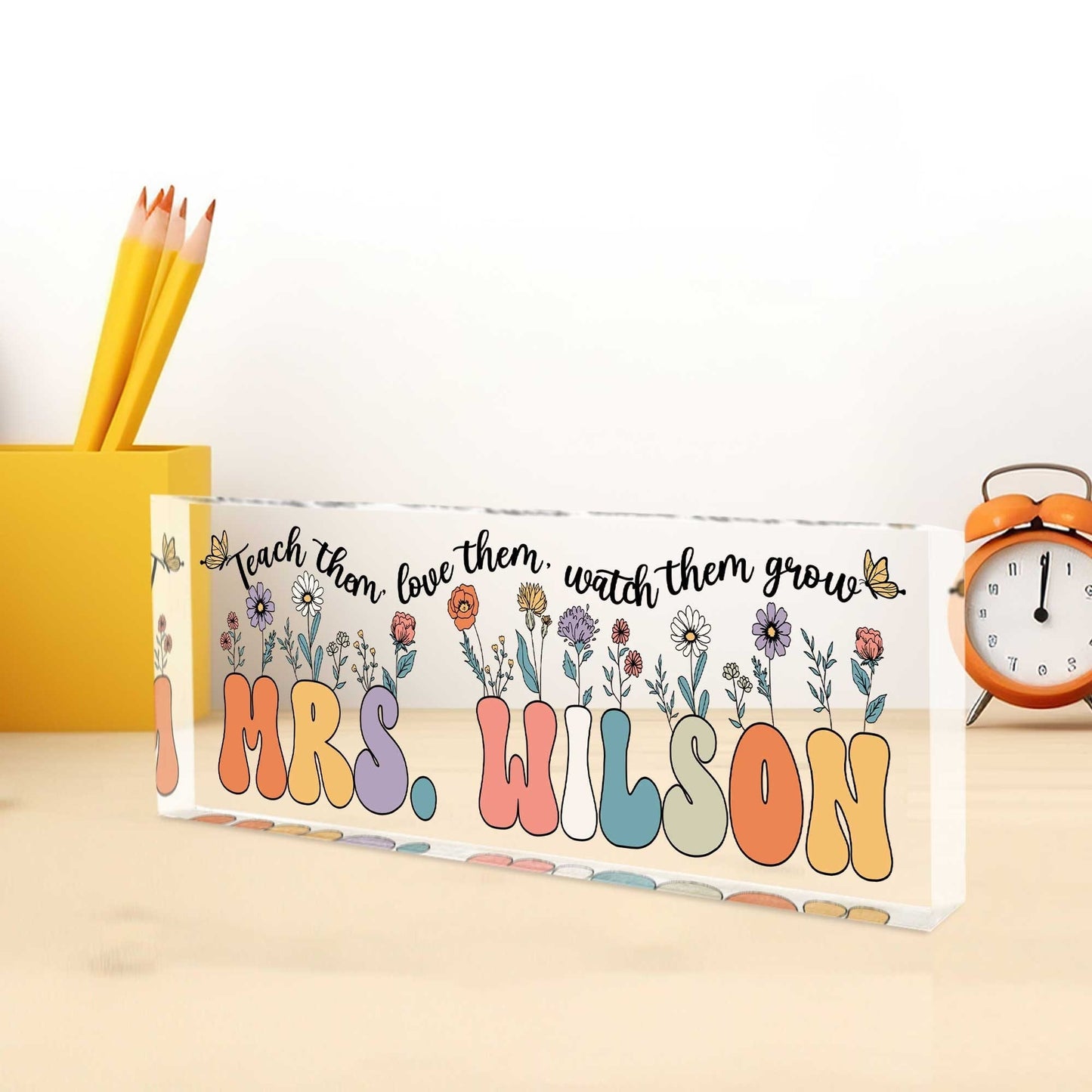 Personalized Teacher Name Plate, Custom Name Teacher Acrylic Desk Sign, Custom Teacher Gifts, Teacher Appreciation Gifts, Gift For Teacher