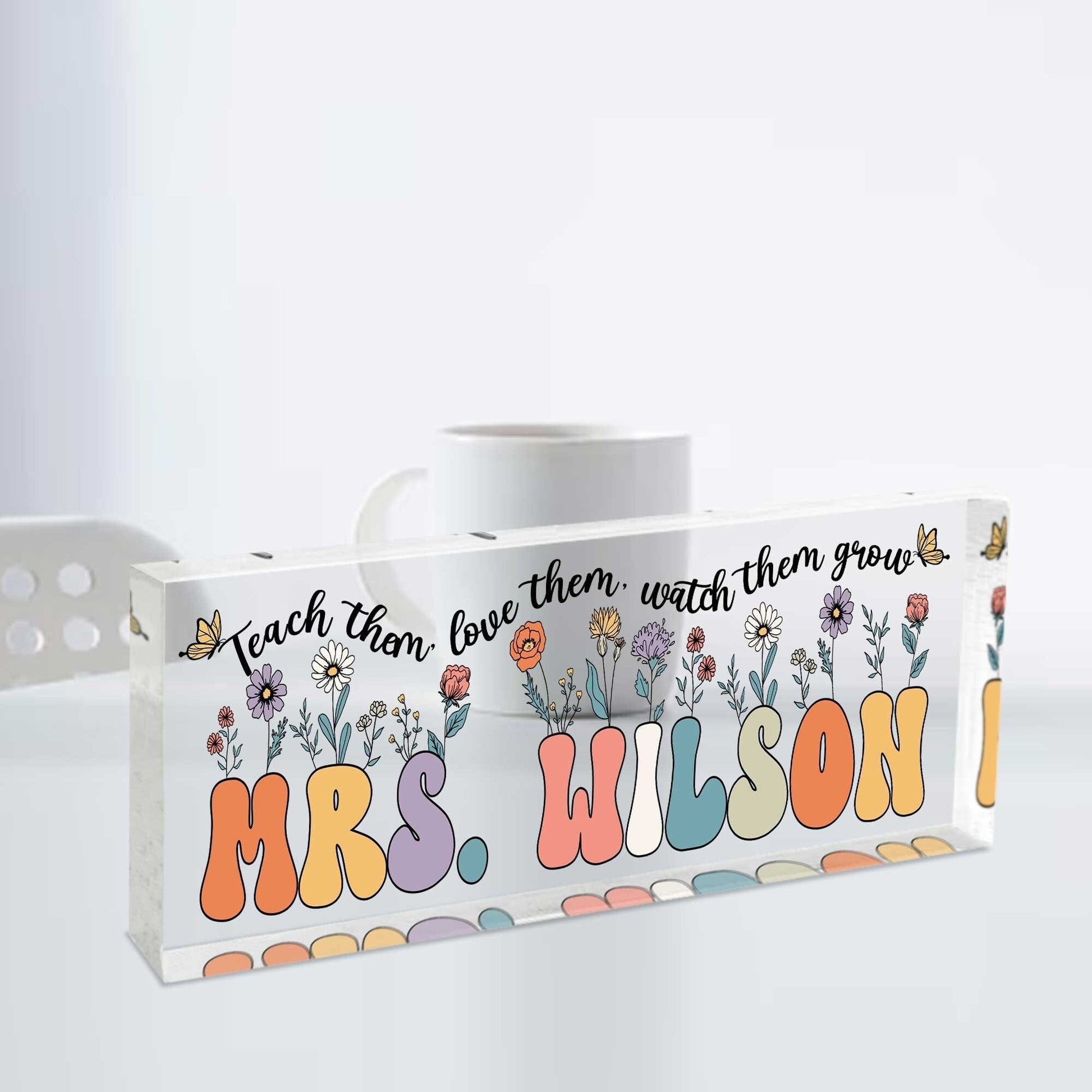 Personalized Teacher Name Plate, Custom Name Teacher Acrylic Desk Sign, Custom Teacher Gifts, Teacher Appreciation Gifts, Gift For Teacher