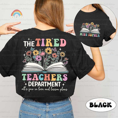 The design artfully blends bold typography with delicate natural elements, highlighting the duality of a teacher&#39;s daily experience—vibrant and energetic, yet often tiring.