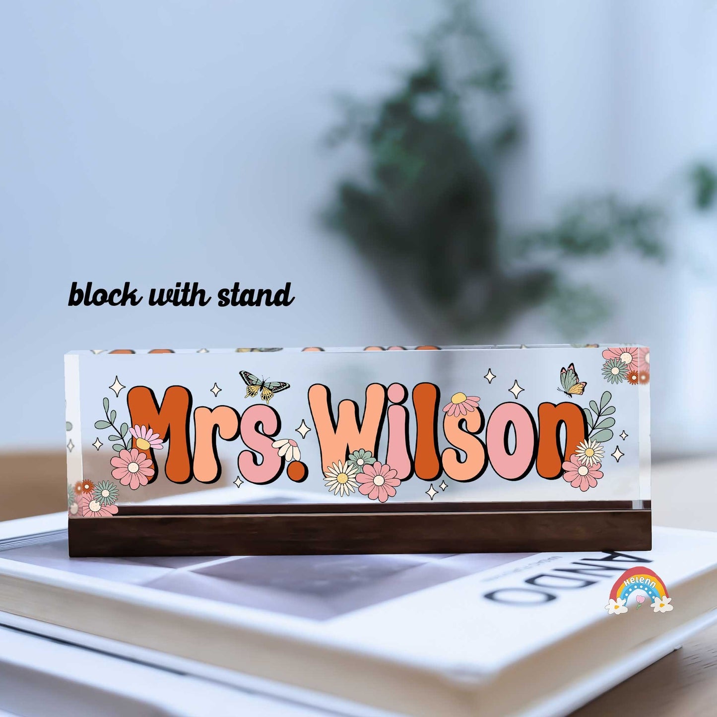 Teacher Desk Plaque Name Plate, Teacher Appreciation Gift, Personalized Teacher Acrylic Name Sign, Custom Teacher Gift, Back To School Gift