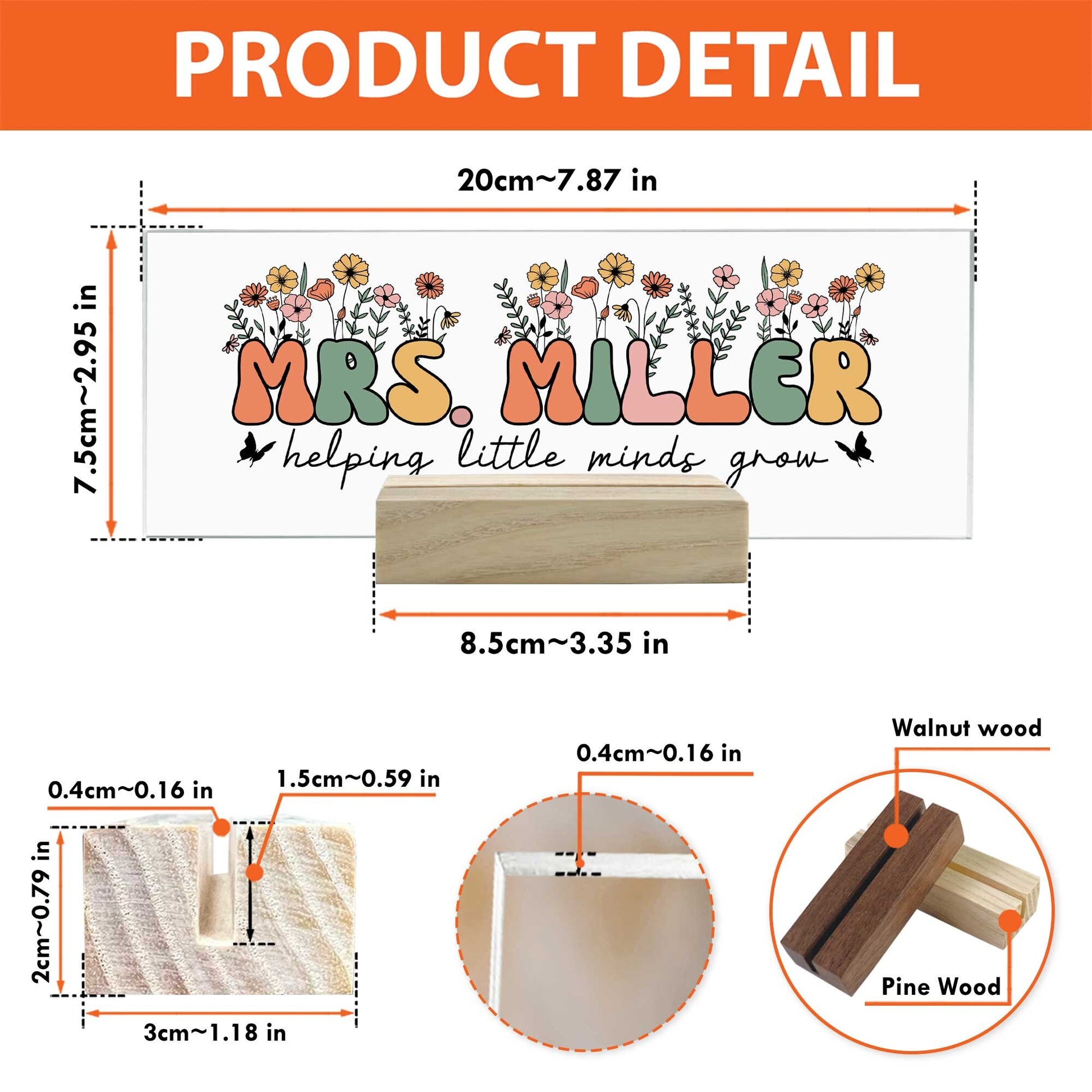 Personalized Teacher Name Plate, Teacher Appreciation Gifts, Custom Teacher Gift Name Sign, Personalized Desk Name Plate, Teacher Xmas Gift