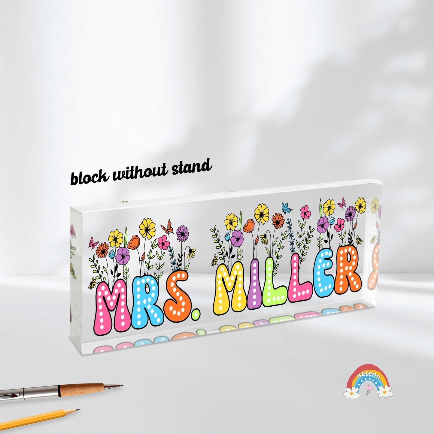 Personalized Teacher Name Plate, Teacher Appreciation Gifts, Custom Teacher Gift Name Sign, Personalized Desk Name Plate, Teacher Xmas Gift