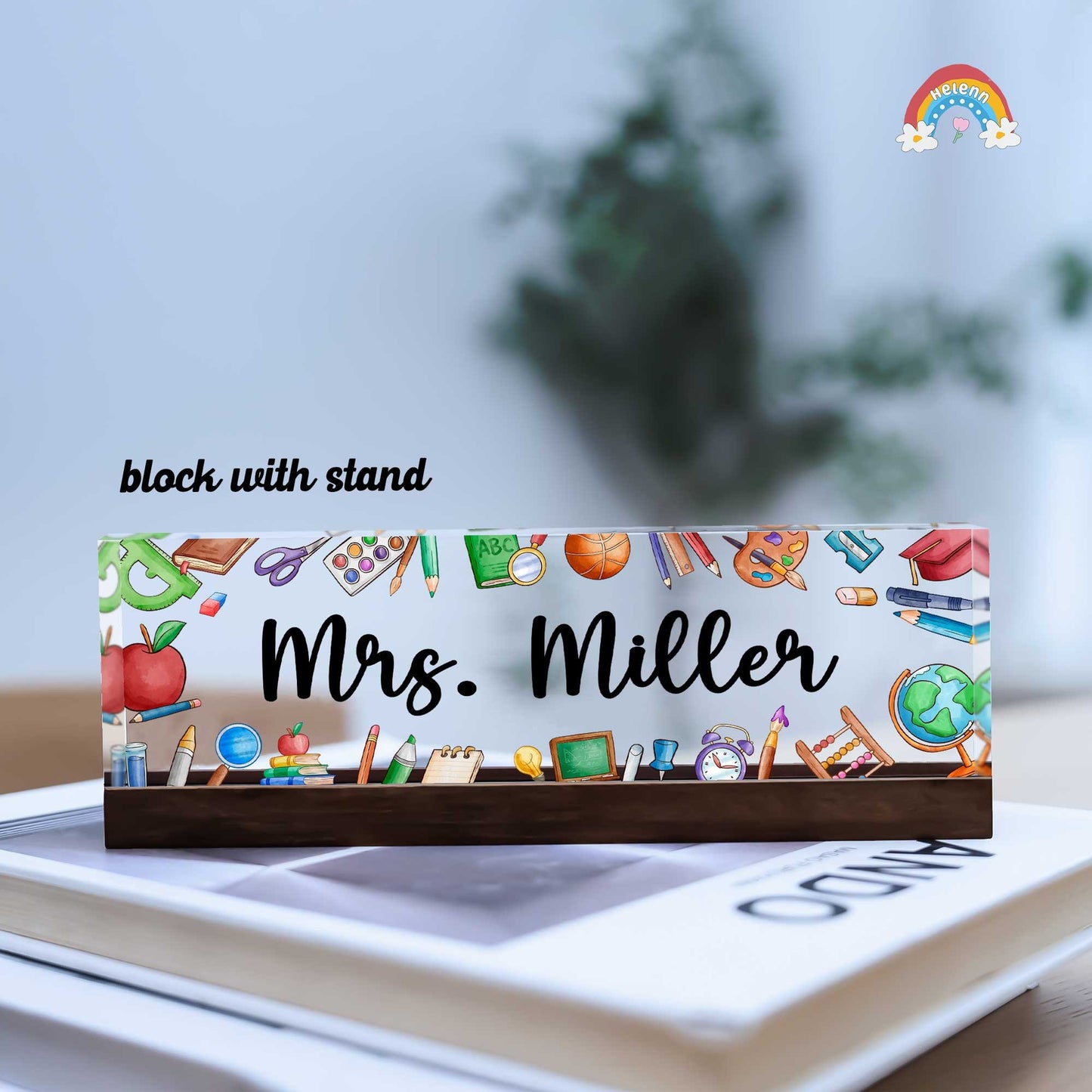 Personalized Teacher Name Plate, Teacher Appreciation Gifts, Custom Teacher Name Gift, Custom Teacher Acrylic Sign, Teacher Christmas Gift